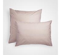 Blanco Cerise - Funda de Almohada con Estampado de percal de algodón, 65 x 65 cm