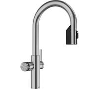 BLANCO CHOICE Icona-C Grifo de cocina todo en uno de acero inoxidable macizo, no incluye unidad de tratamiento de agua CHOICE.ALL, agua fría en silencio, medio, burbujeante y caliente hirviendo, 16 x