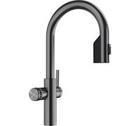 BLANCO CHOICE Icona-C Grifo de cocina todo en uno en acero oscuro satinado, no incluye unidad de tratamiento de agua CHOICE.ALL, agua fría en silencio, medio, burbujeante y caliente hirviendo, 16 x