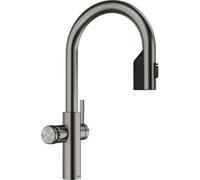 BLANCO CHOICE Icona-C Grifo de cocina todo en uno en satén platinuml | no incluye unidad de tratamiento de agua CHOICE.ALL | Agua fría en silencio, medio, burbujeante y caliente hirviendo | [16 x 28,2