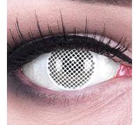 Blanco Colores Crazy FUN Contacto lente White Screen Color Blanco con Incluye lente de depósito + Cuidado de 60 ml de gran calidad en Carnaval y Halloween.