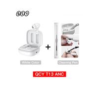 (Blanco con bolígrafo limpio) Nuevos auriculares inalámbricos QCY T13 ANC con cancelación activa de