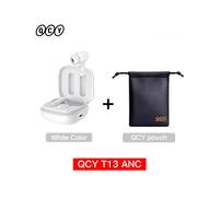 (Blanco con bolsa) Nuevos auriculares inalámbricos QCY T13 ANC con cancelación activa de ruido y Bluetooth