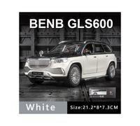 (Blanco con caja) 1:24 Benz Maybach Gls600 Modelo de coche de aleación Sonido y luz Pull Back Juguete