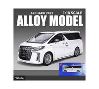 (Blanco con caja) Modelo de coche de aleación Alphard 1:18 Simulación de sonido y luz Pull Back Toy