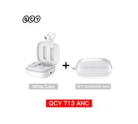 (Blanco con estuche) Nuevos auriculares inalámbricos QCY T13 ANC con cancelación activa de ruido Bluetooth