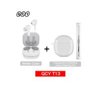 (Blanco con estuche) QCY T13 Auriculares inalámbricos inteligentes BT5.1 TWS Auriculares con 4 micrófonos