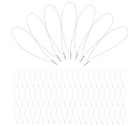 Blanco Cordón Elástico con Cierre Metálico 100 Piezas de 1,5mm | Poliéster y Hilo de Látex, Ajuste Rápido y Conexión Firme, para Oficina y Proyectos Creativos