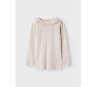 Blanco Corte Slim Top De Manga Larga