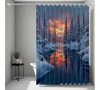 Blanco Cortina de Ducha 90x200cm, Impermeable Cortina Ducha Invierno Cortinas de Baño Poliester Lavable Cortinas Baño con 12 Anillas Dobladillo Ponderado para Familia, Hotel, Bañera, Regalo -ly25072LO