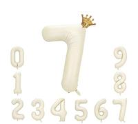 Blanco Crema Helio Globo Numero 7 Blanco Crema Grande Globos para La Boda Aniversario Globo de Cumpleaños Fiesta Decoración XXL 100cm