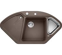Blanco Delta II, Eckspüle, Küchenspüle aus Silgranit PuraDur, Cafe/mit InFino-Ablaufsystem, inklusive Edelstahlschale und Ablauffernbedienung; 523669