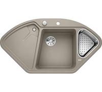 BLANCO Delta II Silgranit tartufo | Tipo de montaje: instalación desde arriba | lavabo principal a la izquierda | con mando a distancia de desagüe, con accesorios, armario bajo 80 | fregadero