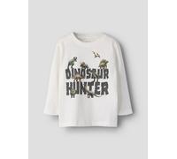Blanco Diseño Estampado Top De Manga Larga