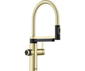 BLANCO drink.filter EVOL-S Pro Satin Gold | Sistema de tratamiento de agua | Agua filtrada refinada | Ajuste de cantidad Click & Touch | Caño separado para agua filtrada | Grifo