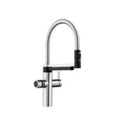 BLANCO drink.soda EVOL-S Pro | Grifo de cocina de acero inoxidable macizo | Agua fría en silencio, medio y burbujeante | Incluye aplicación | aireador | ajuste de cantidad Click & Touch | [16 x 25,2 x