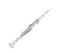 Blanco durable y elegante clarinete de viento madera 17 teclas Bb cuerpo de baquelita tono plano