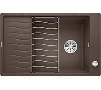 BLANCO Elon XL 6 S-F - Fregadero de granito de granito de SILGRANIT cafe | Tipo de montaje: empotrado | Reversible | Para armarios inferiores de 60 cm de ancho | Gran lavabo | Superficie fácil de