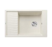 BLANCO ELON XL 6 S Fregadero de granito de color blanco suave, tipo de montaje: instalación desde arriba, reversible, para armarios inferiores de 60 cm de ancho, lavabo grande, sin mando a distancia