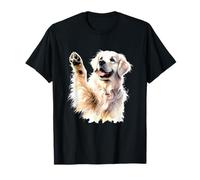 Blanco English Cream Golden Retriever Paw Canine Pooch Fun Camiseta