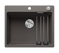 BLANCO ETAGON 6-F Fregadero de granito de SILGRANIT gris volcánico, tipo de montaje: empotrado, para armarios inferiores de 60 cm de ancho, concepto de sistema con rieles ETAGON versátiles, 59,1 x