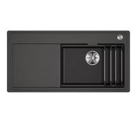 BLANCO ETAGON XL 6S-F Fregadero de granito de SILGRANIT gris roca | Tipo de montaje: empotrado, para armarios inferiores de 60 cm de ancho, con rieles ETAGON versátiles, 98,8 x 49,8 x 20,2 cm