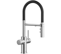 BLANCO Filtro Flexo CATRIS-S | Grifo de cocina en acero inoxidable | Alta presión | Agua filtrada con el filtro BWT | Cambio de chorro claro a chorro de ducha | Calidad del agua asegurada y ahorro de