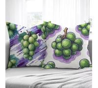 Blanco Fundas de Cojines 30x50cm,Uva Fundas para Sofa xxl Juego de 2 Otoño Ultrasuave y Cómodo Cuadrado Cojines Exterior con Cremallera Invisible para Silla Dormitorio halloween Decorar Regalos R1-222