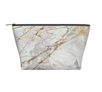 Blanco Gris Plata Oro Perlado Pincel Mármol, Bolsa de artículos de tocador Bolsa de Maquillaje Bolsa de cosméticos Bolsa de artículos de tocador de Viaje portátil