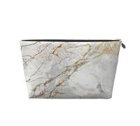 Blanco Gris Plata Oro Perlado Pincel Mármol, Bolsa de artículos de tocador Bolsa de Maquillaje Bolsa de cosméticos Bolsa de artículos de tocador de Viaje portátil
