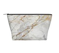 Blanco Gris Plata Oro Perlado Pincel Mármol, Bolsa de artículos de tocador Bolsa de Maquillaje Bolsa de cosméticos Bolsa de artículos de tocador de Viaje portátil