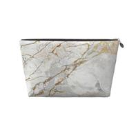 Blanco Gris Plata Oro Perlado Pincel Mármol, Bolsa de artículos de tocador Bolsa de Maquillaje Bolsa de cosméticos Bolsa de artículos de tocador de Viaje portátil