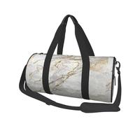 Blanco Gris Plata Oro Perlado Pincel Mármol, Bolsa de Viaje de Gran Capacidad, Bolso Redondo, Bolsa de Viaje Deportiva, Bolsa de Mano, Bolsa de Fitness