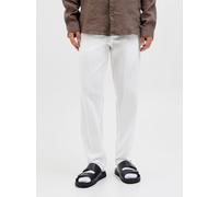 Blanco Hombres Cotton/Linen Pantalones Chinos Corte Tapered 30/32 EU