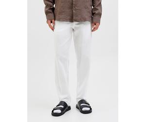 Blanco Hombres Cotton/Linen Pantalones Chinos Corte Tapered 30/32 EU