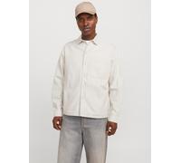 Blanco Hombres Cotton/Linen Sobrecamisa Corte Wide XS EU