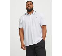 Blanco Hombres Cotton Plus Size Polo Liso EU8XL US6XL EU