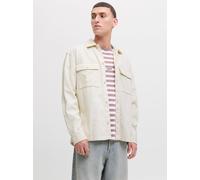 Blanco Hombres Cotton Sobrecamisa Corte Relaxed XS EU