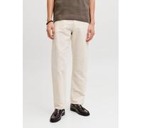 Blanco Hombres Linen/Cotton Pantalones Corte Loose 30/32 EU