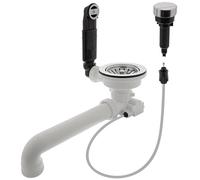 Blanco Juego de reequipamiento de botón giratorio de 3 1/2 pulgadas, apto para fregaderos Blanco, acero inoxidable cromado