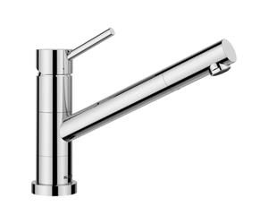 BLANCO KANO-F Vario Grifo de cocina en cromo de alta presión con manguera extraíble, montaje en ventana, cartucho de cerámica con alcachofa ajustable para un chorro fuerte