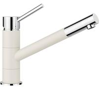 BLANCO KANO Grifo de cocina en blanco suave y cromo, alta presión, válvula antirretorno, cartucho de cerámica, calidad asegurada del agua y ahorro de agua