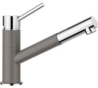 BLANCO KANO-S | Grifo de cocina en gris volcán y cromo | alta presión | con manguera extraíble | válvula antirretorno | cartucho de cerámica | calidad asegurada del agua y ahorro de agua