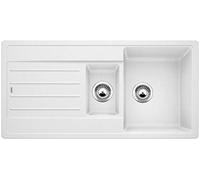 BLANCO LEGRA 6 S - Fregadero Rectangular de Granito con Desagüe Adicional para Armarios Bajos de 60 cm de Ancho - De SILGRANIT - Blanco - 522209