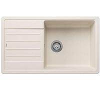 BLANCO LEGRA XL 6 S Fregadero de granito de color blanco suave de SILGRANIT, tipo de montaje: instalación desde arriba, reversible, para armarios inferiores de 60 cm de ancho, lavabo grande,