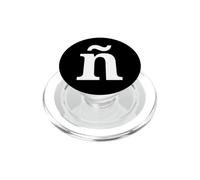 Blanco: Letra Serif Española de Gran tamaño ñ Enye N Tilde PopSockets PopGrip para MagSafe