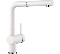 BLANCO LINUS-S 516692 Grifería de cocina de aspecto SILGRANIT con caño extraíble, alta presión, color blanco