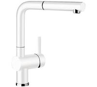 BLANCO LINUS-S 516692 Grifería de cocina de aspecto SILGRANIT con caño extraíble, alta presión, color blanco