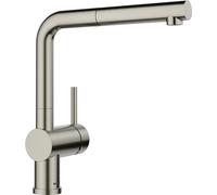 BLANCO LINUS-S | Grifo de cocina en platino satinado | Alta presión | Con manguera extraíble | Válvula antirretorno | Cartucho de cerámica | Calidad del agua asegurada y ahorro de agua
