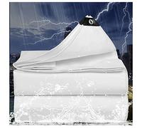 Blanco Lona Impermeable Lona de Protección,180 g/m² Toldo con OjalesReforzado PE Protección contra UV, Lona Plastico Exterior para Muebles de Jardín,Camión,Carpa,Madera,2x12m/6.56x39.36ft